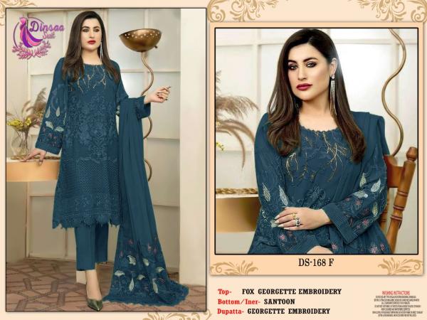 Dinsaa 168 New Colours Embroidered Pakistani Suit Collection